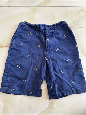 Polo by Ralph Lauren Navy Cotton Shorts with Multicolor Embroidery